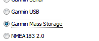 Garmin Mass Storage support