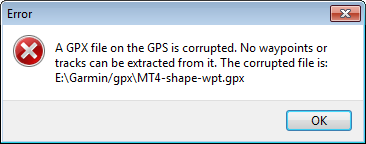 Corrupted GPX file