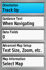 Garmin GPSMAP 62s map setup