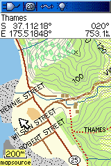 Garmin GPSMAP 60CSx topo map screenshot of Thames